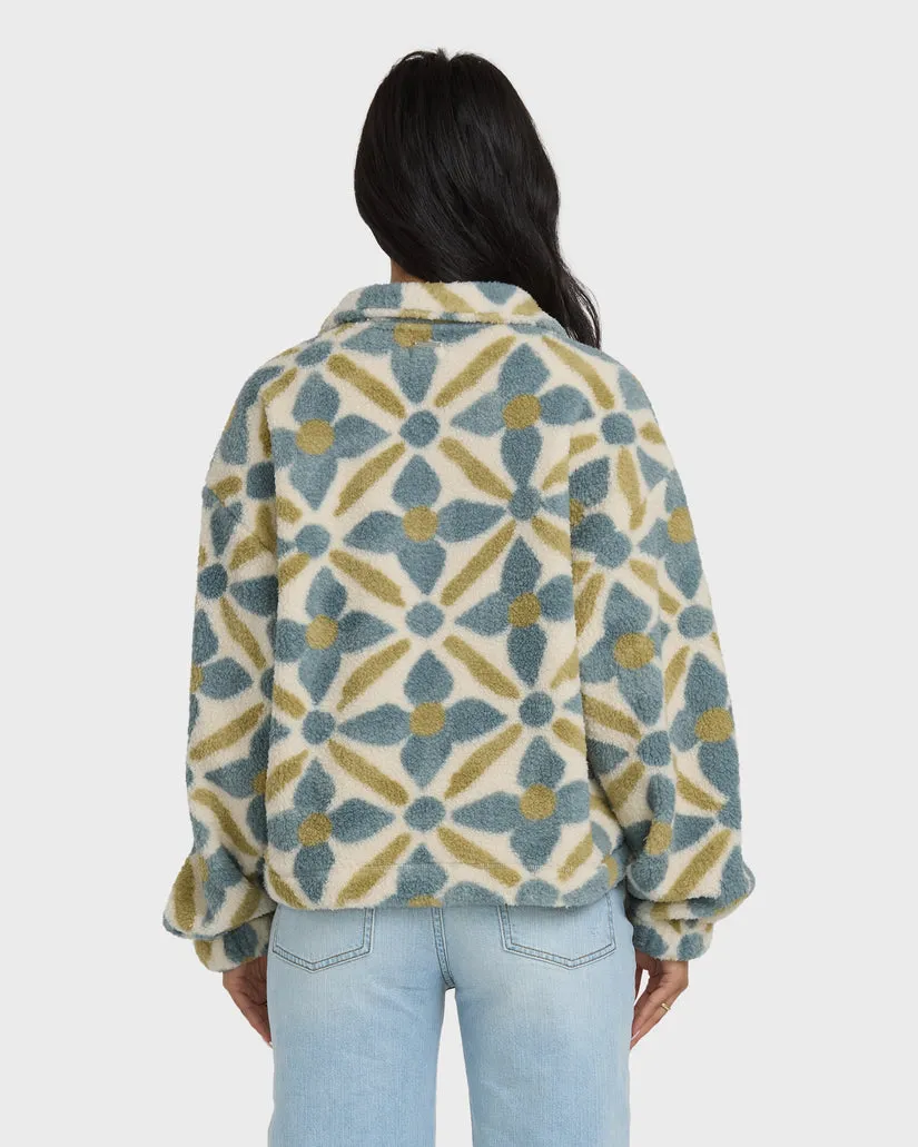 Billabong Womens Jacket All The Time Sherpa Half Zip Sweatshirt - Image 2
