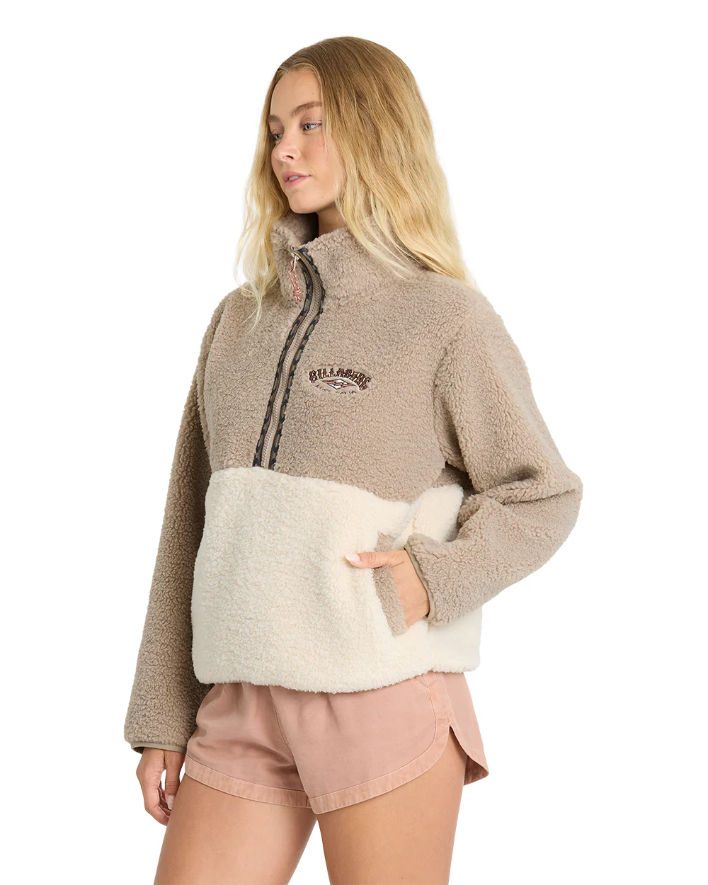 Billabong Womens Sweatshirt Horizon Sherpa Mock Neck - Image 3