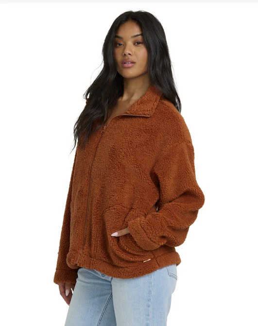Billabong Womens Sweatshirt Sun City Sherpa Zip - Image 3