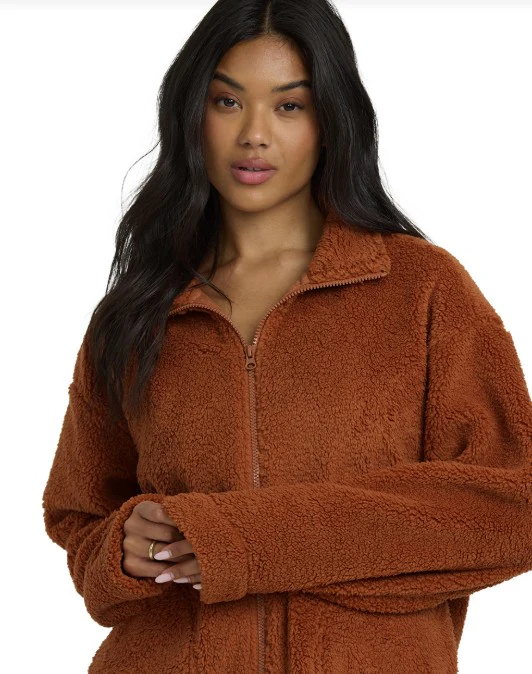 Billabong Womens Sweatshirt Sun City Sherpa Zip - Image 4