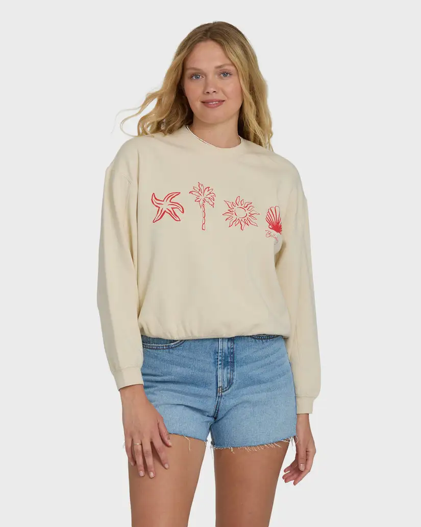 Billabong Womens Sweatshirt Treasure Cay Crewneck - Image 6