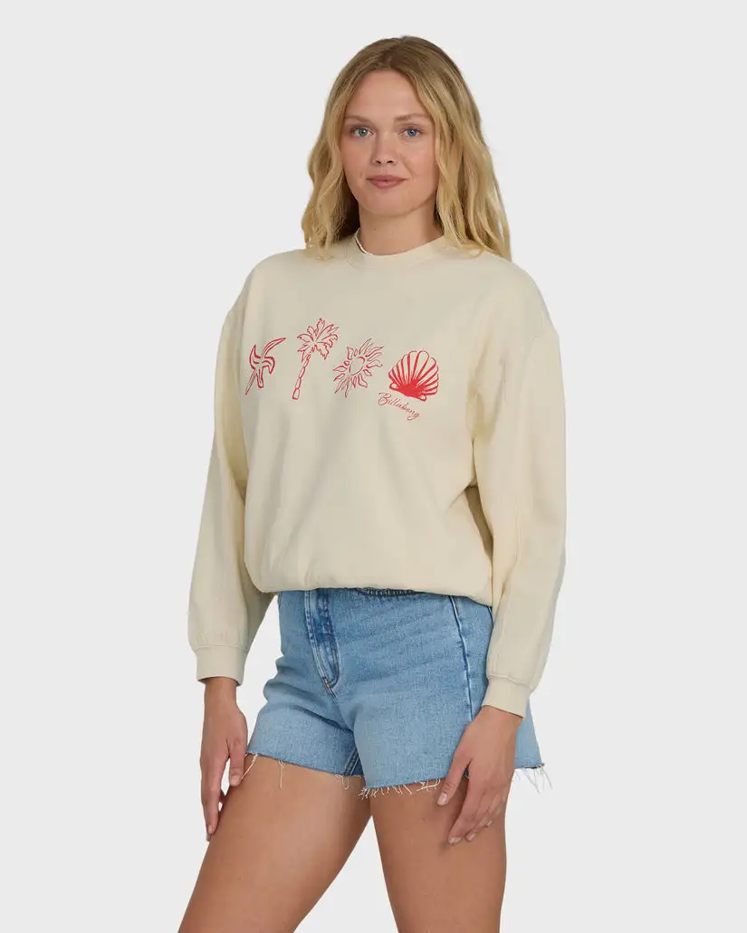 Billabong Womens Sweatshirt Treasure Cay Crewneck - Image 7