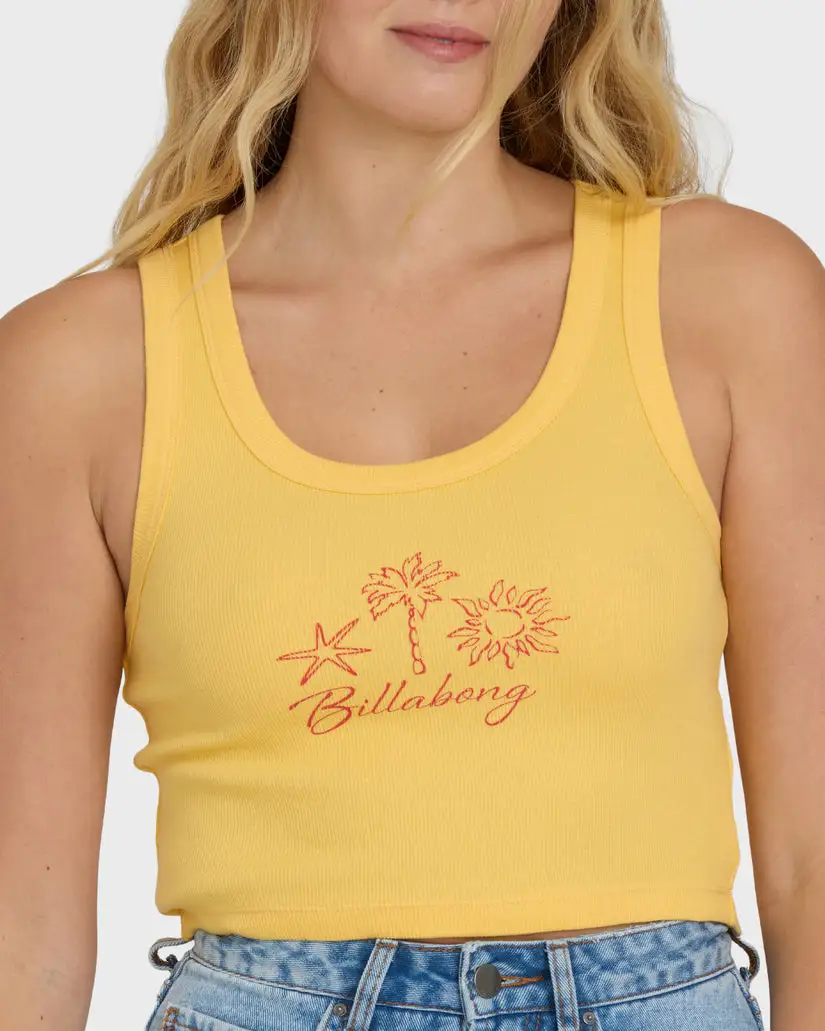 Billabong Womens Tank Top Sun Palm Seashell - Image 4