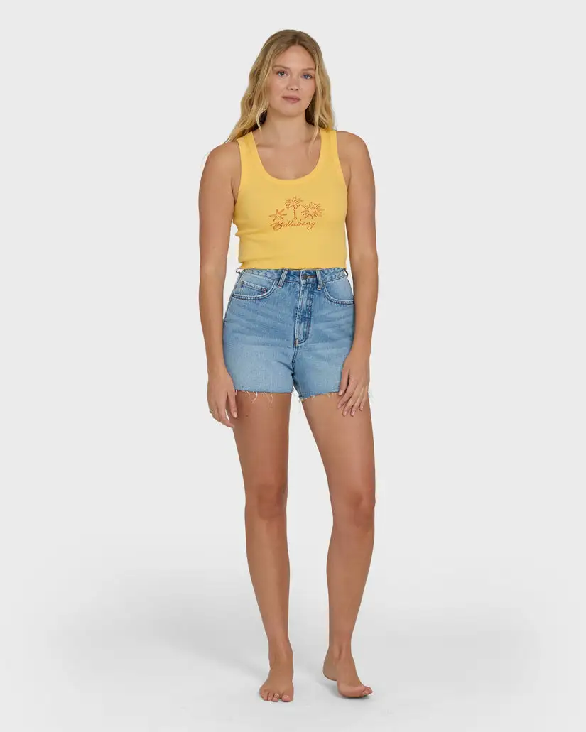 Billabong Womens Tank Top Sun Palm Seashell - Image 5