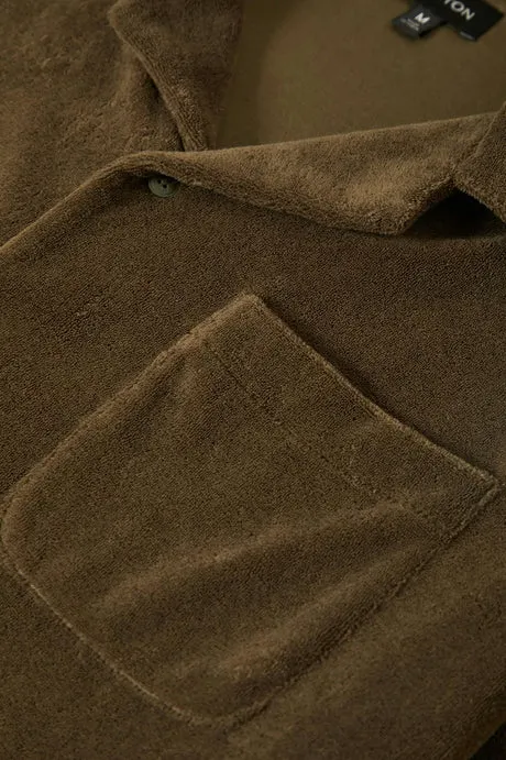 Brixton Mens Knit Bunker French Terry Cloth Camp Collar - Image 10