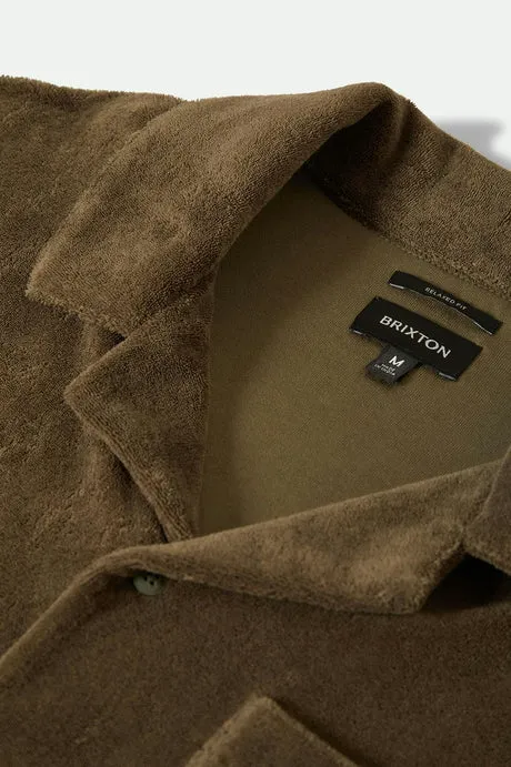 Brixton Mens Knit Bunker French Terry Cloth Camp Collar - Image 8