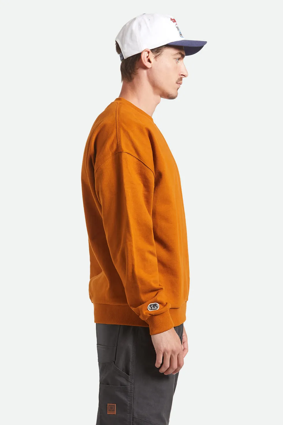 Brixton Mens Sweatshirt Embroidered Heavyweight Crew - Image 3
