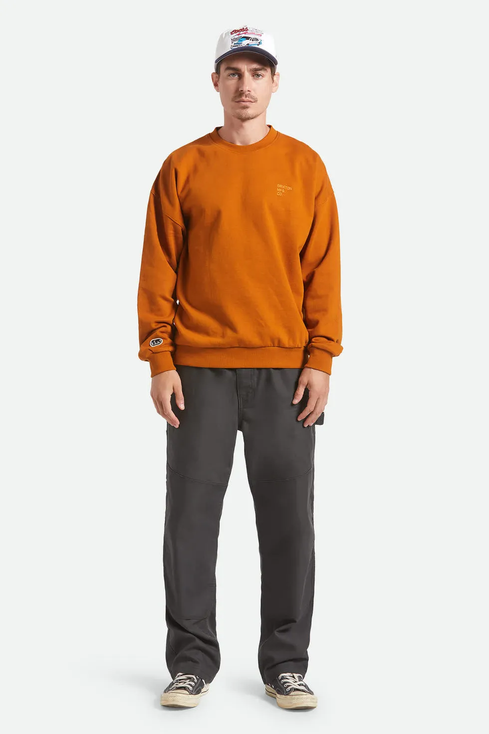 Brixton Mens Sweatshirt Embroidered Heavyweight Crew - Image 5
