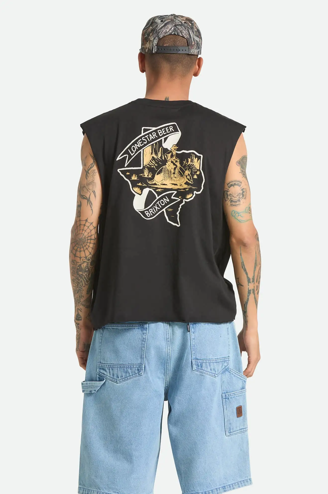 Brixton Mens Tank Top Lone Star Armadillo Muscle T-Shirt - Image 2