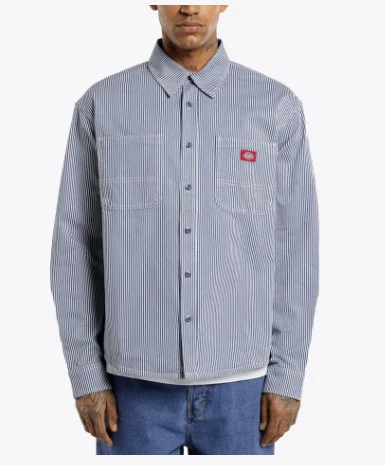 Dickies Mens Shirt Hickory Long Sleeve Work Shirt - Image 10