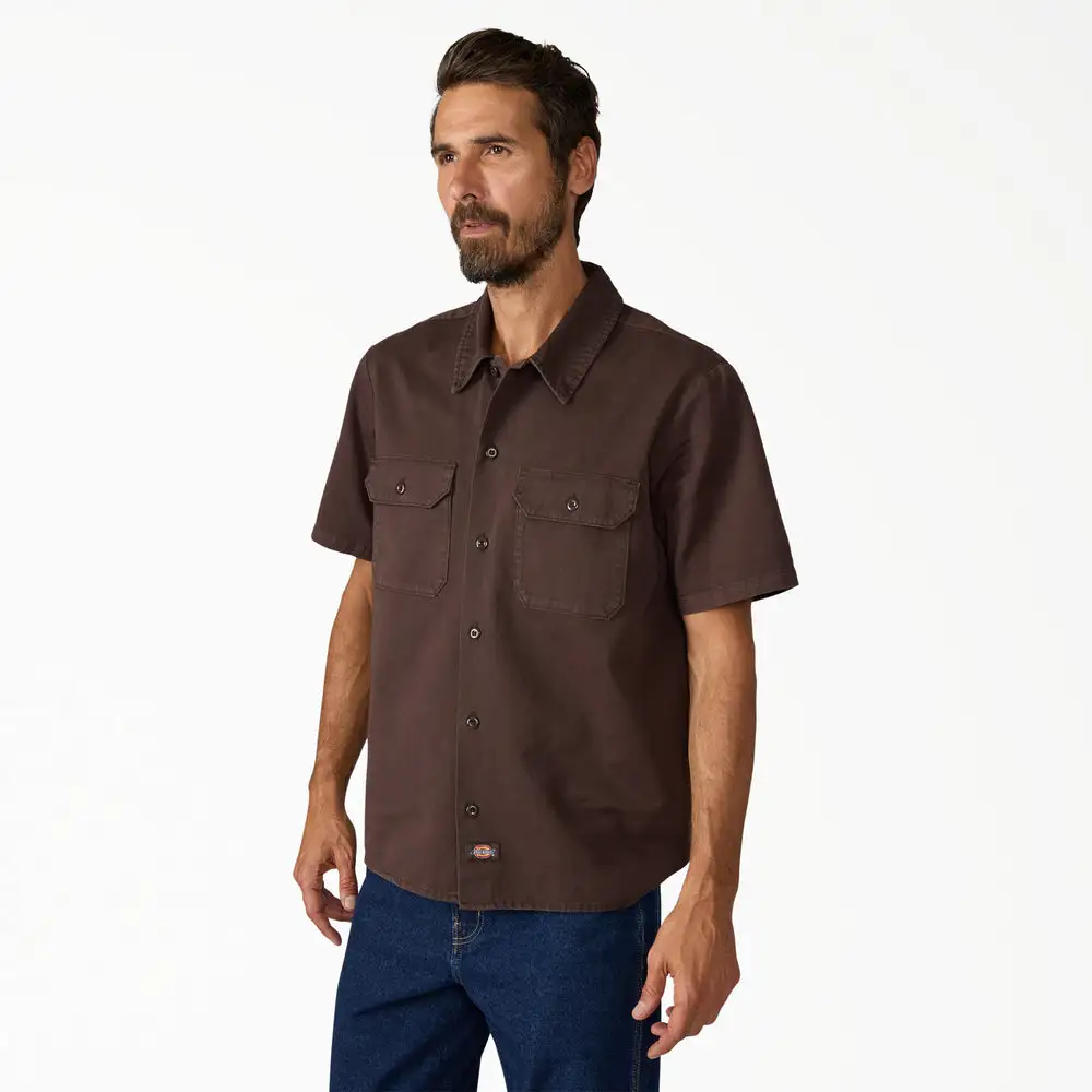 Dickies Mens Woven Worn In Solid Work Shirt - Image 3