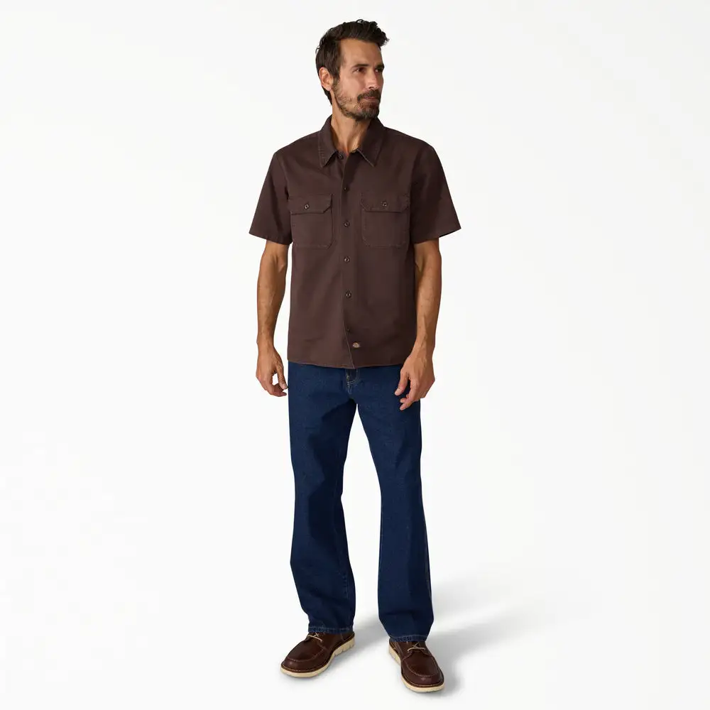 Dickies Mens Woven Worn In Solid Work Shirt - Image 4