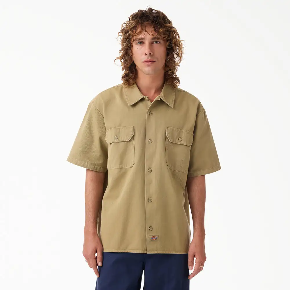 Dickies Mens Woven Worn In Solid Work Shirt - Image 5