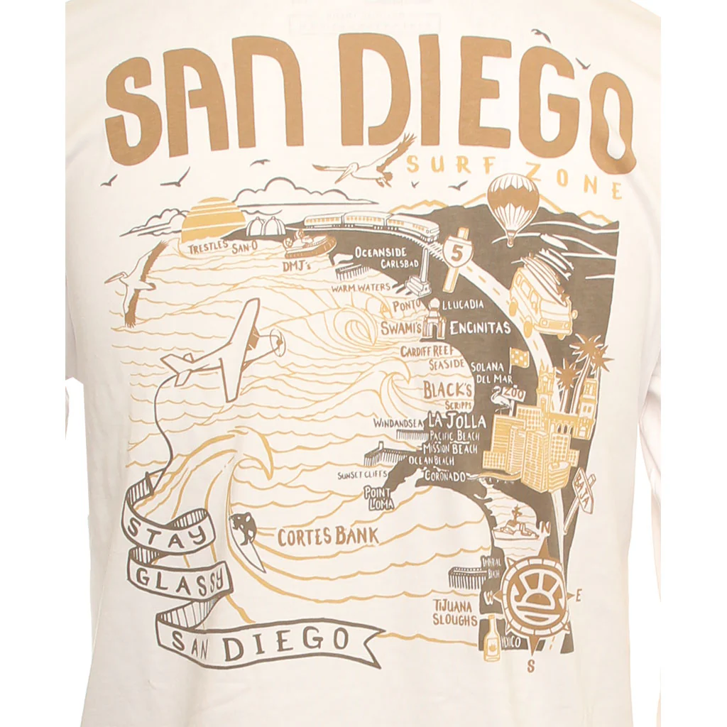 Hansen Mens Shirt San Diego Map Long Sleeve - Image 3