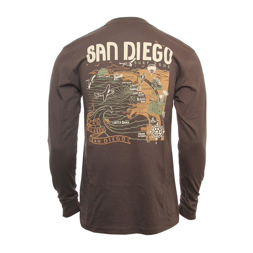 Hansen Mens Shirt San Diego Map Long Sleeve - Image 4
