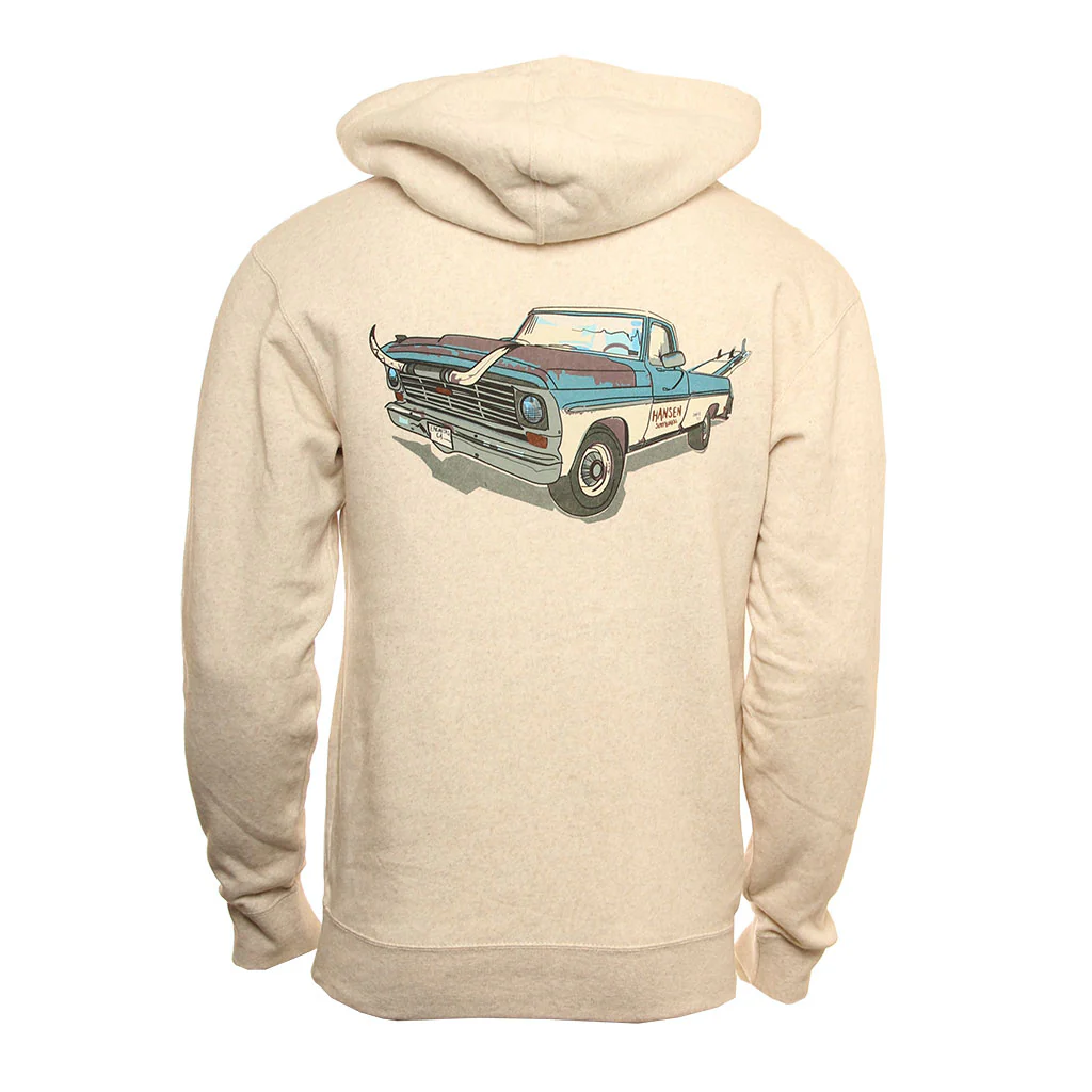 Hansen Mens Sweatshirt Coastal Cowboy Truck Hoody - Image 3