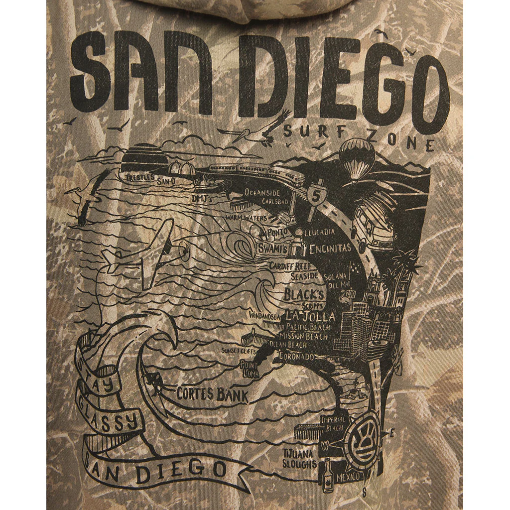 Hansen Mens Sweatshirt San Diego Map Hoody - Image 3