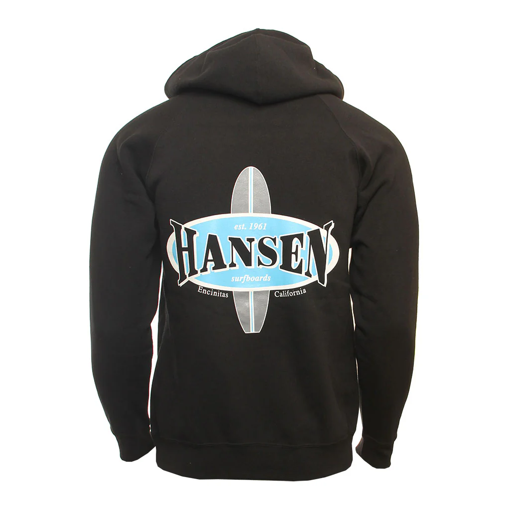 Hansen Mens Sweatshirt Surfboard New Zip Hoodie - Image 2