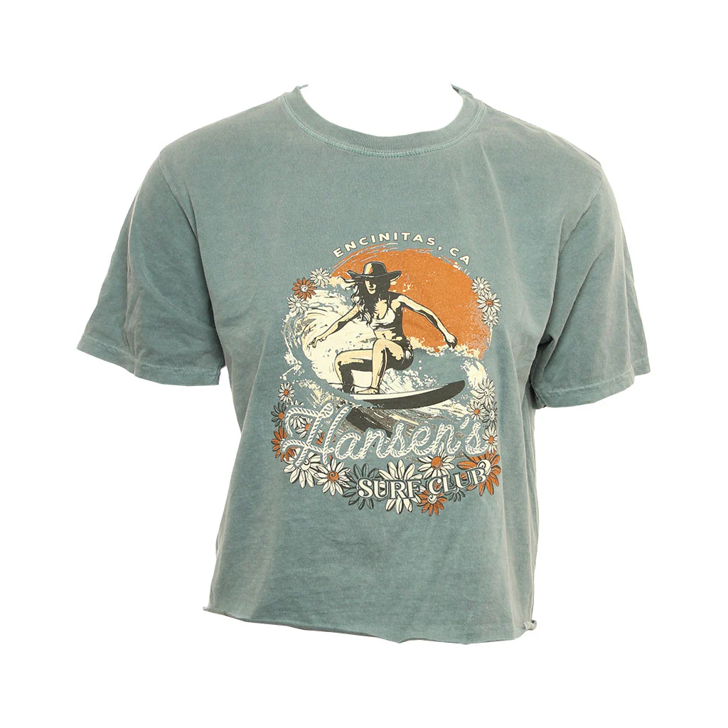 Hansen Womens Shirt Here I Am Surfer Cowgirl Crop - Image 3