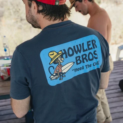 Howler Brothers Mens Shirt El Monito Surfs Badge - Image 2