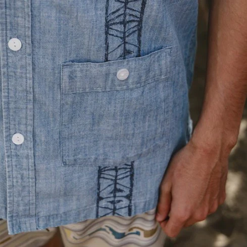 Howler Brothers Mens Woven Guayabera - Image 5