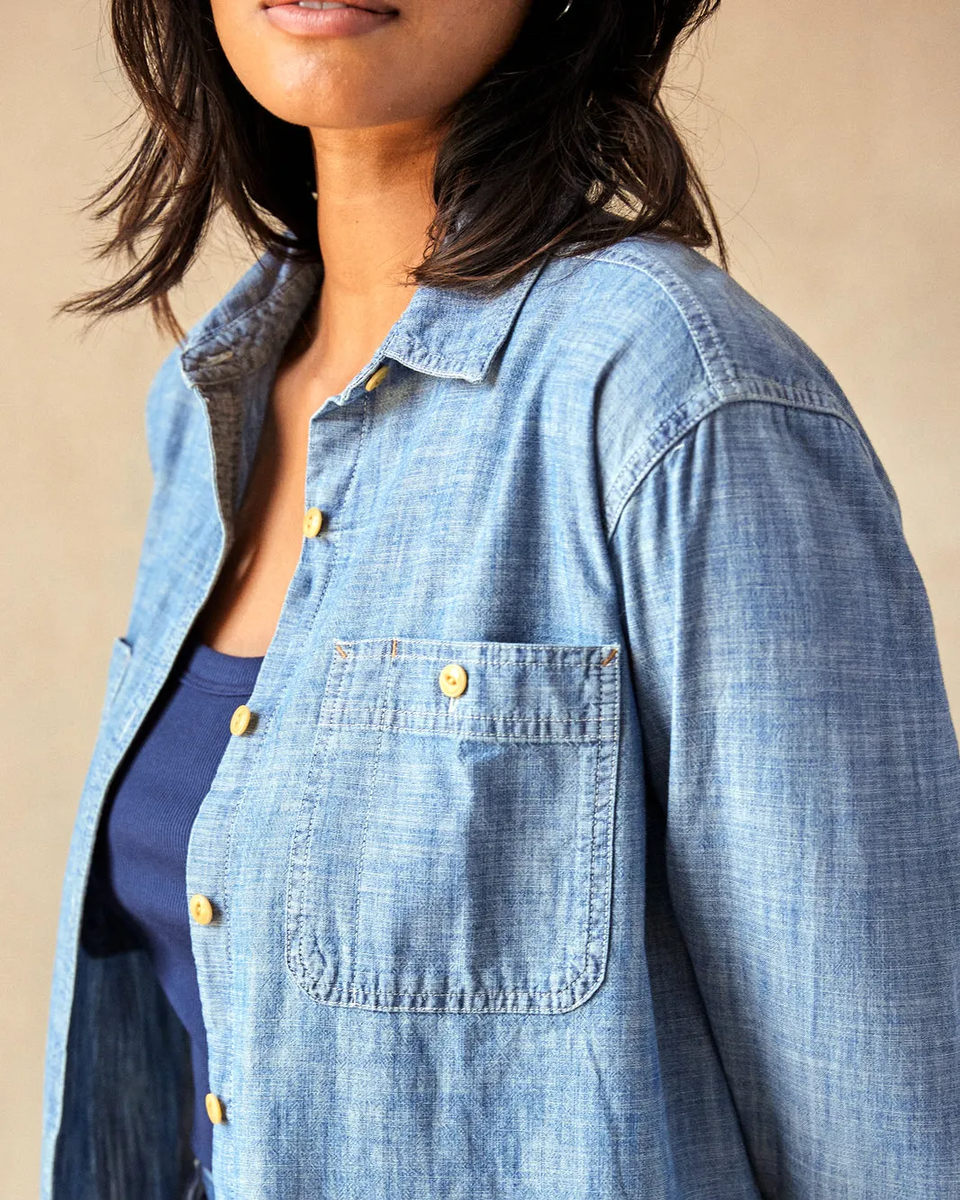 Outerknown Womens Shirt Chambray Utility - Image 8