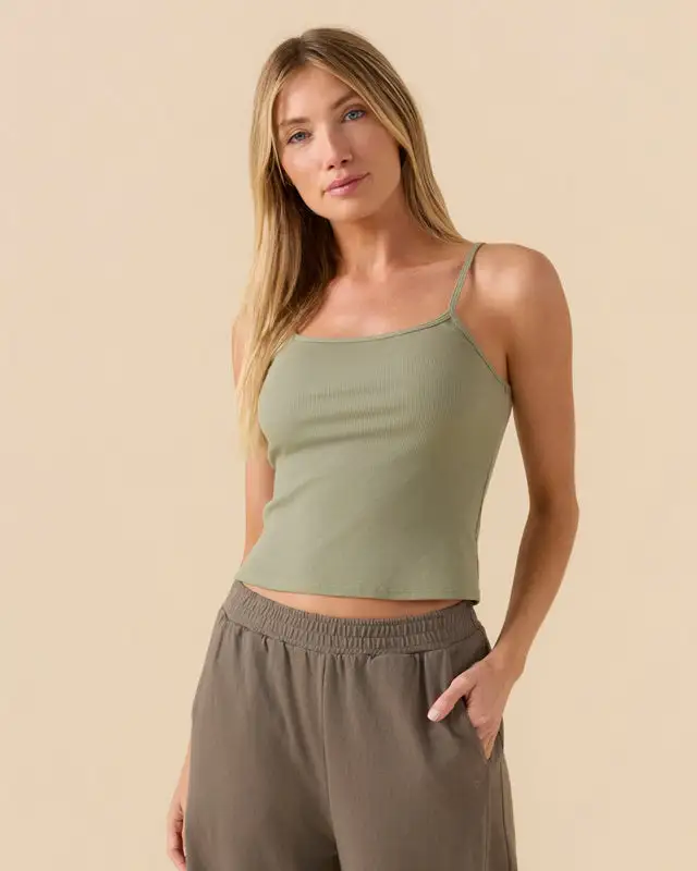 Outerknown Womens Tank Top Sojourn Ribbed Crop - Image 3