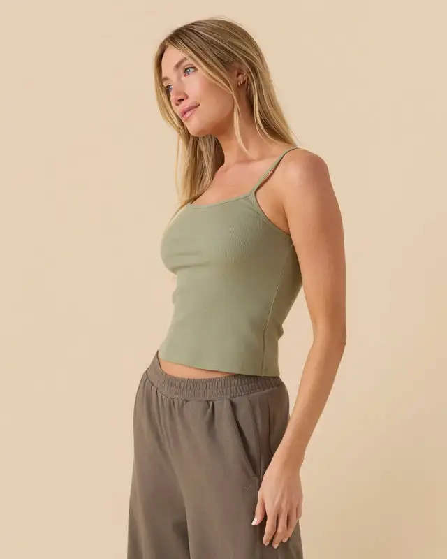 Outerknown Womens Tank Top Sojourn Ribbed Crop - Image 4