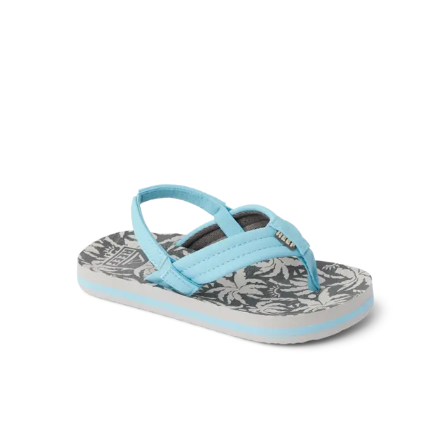 Reef Kids Sandals Little Ahi Light Blue Palm - Image 2