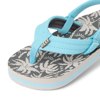 Reef Kids Sandals Little Ahi Light Blue Palm - Image 6