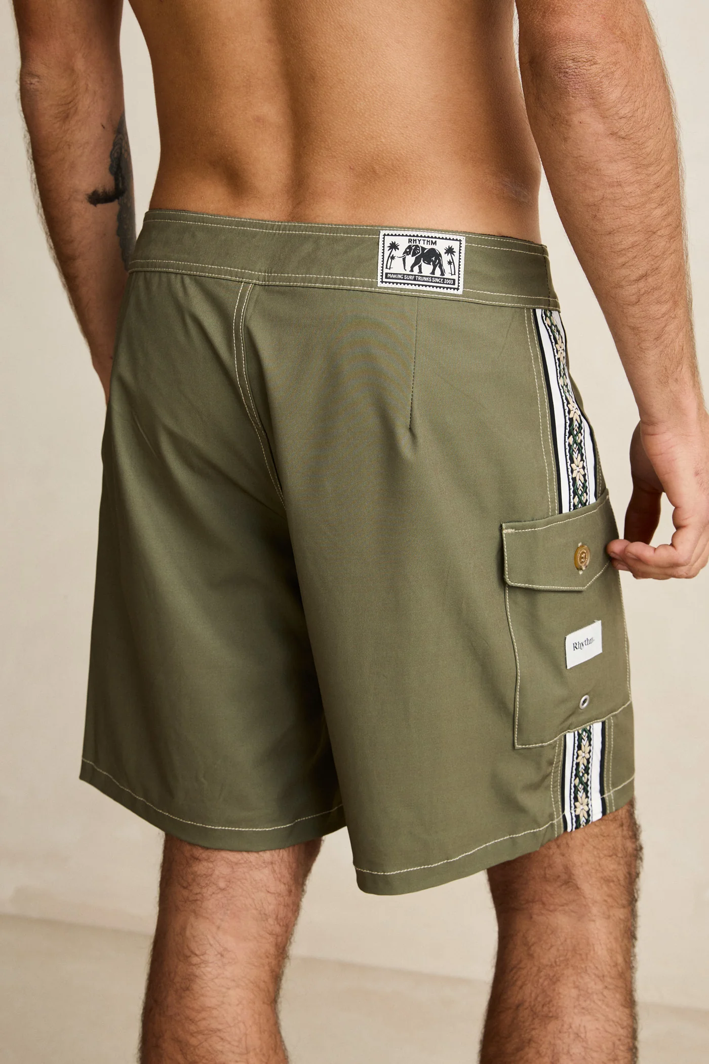 Rhythm Mens Boardshorts Panel Stripe Trunk - Image 4