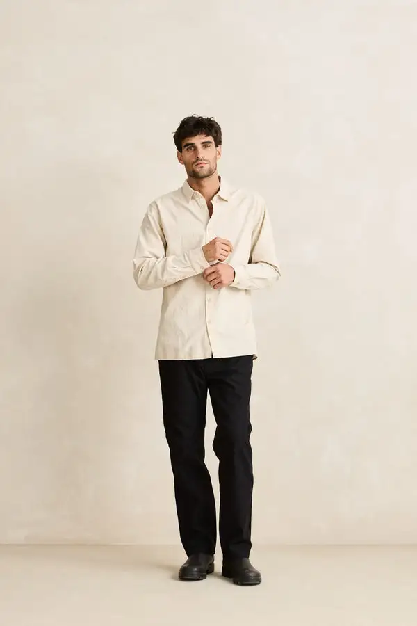 Rhythm Mens Shirt Classic LS Linen - Image 11
