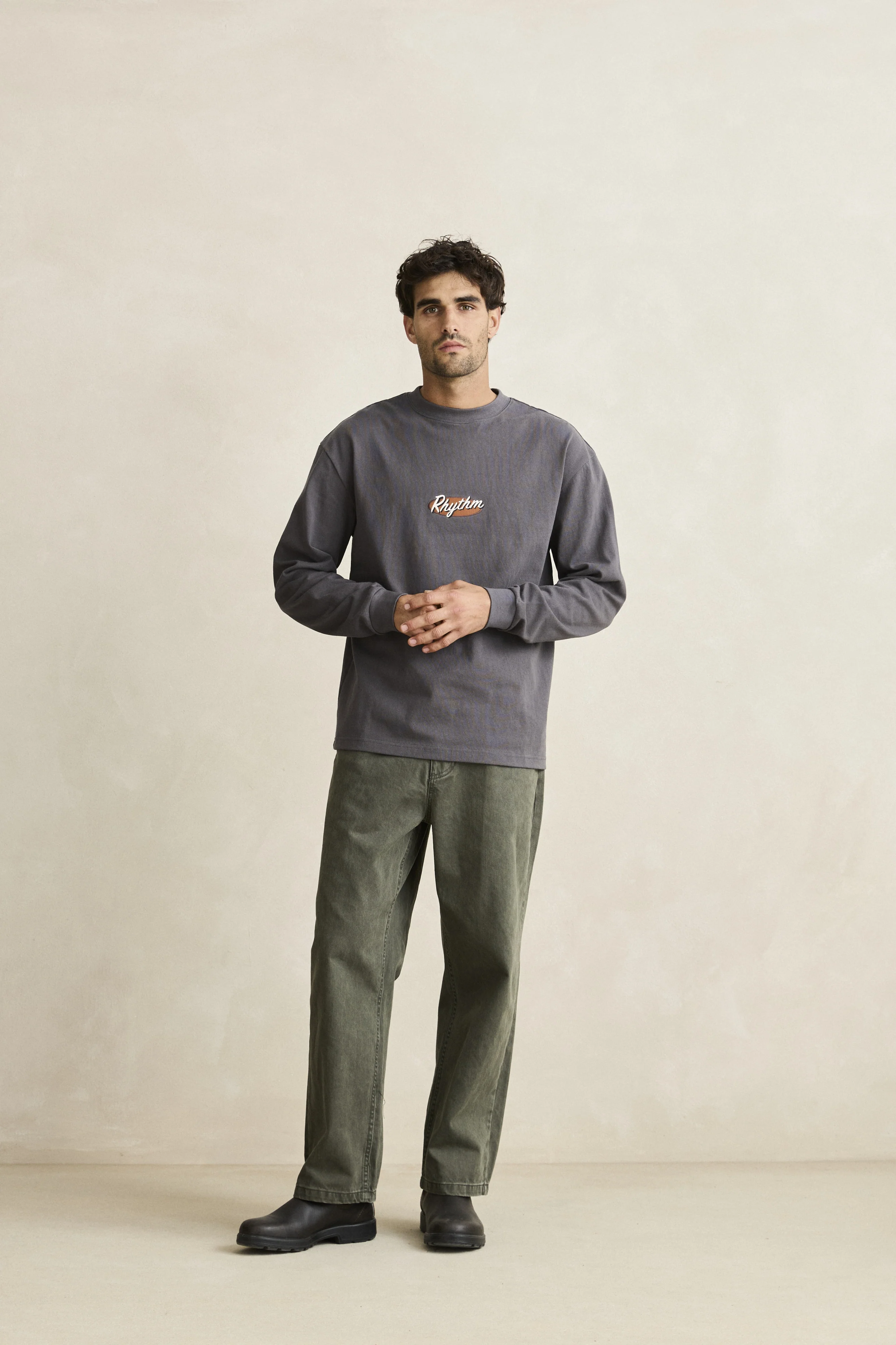 Rhythm Mens Shirt Hallmark Heavy Vintage Embroidered Long Sleeve - Image 2