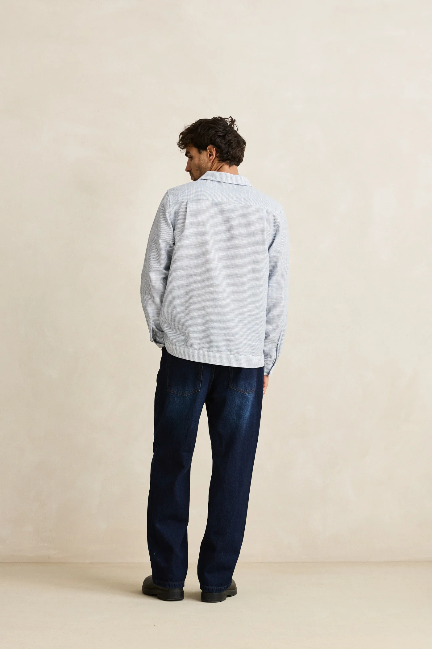 Rhythm Mens Shirt Striped Linen - Image 4