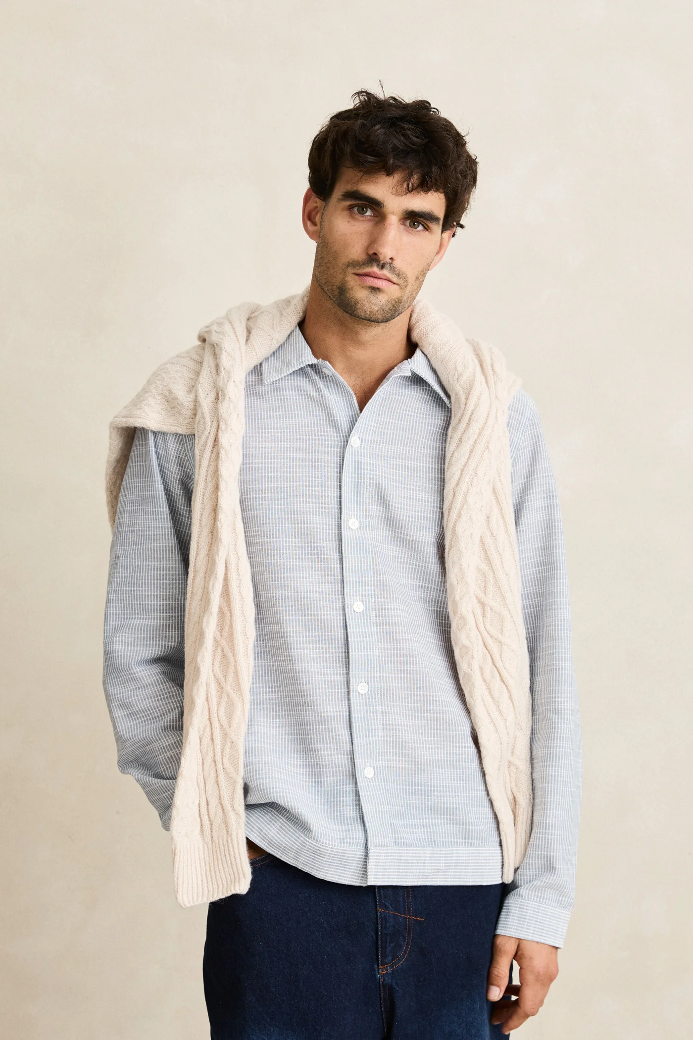 Rhythm Mens Shirt Striped Linen - Image 6