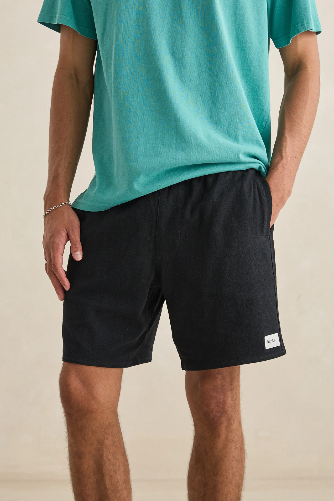 Rhythm Mens Shorts Textured Linen Jam - Image 3