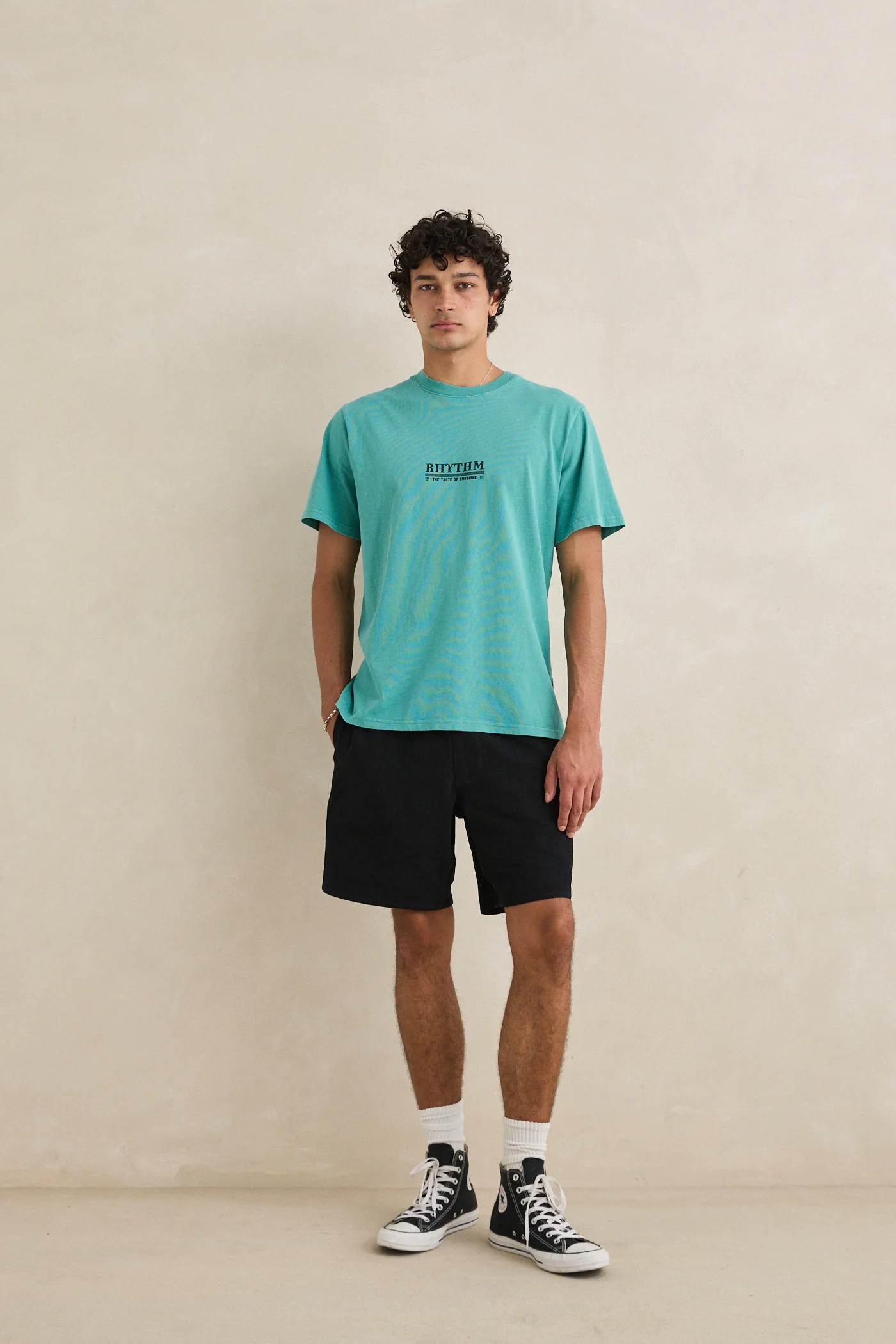 Rhythm Mens Shorts Textured Linen Jam - Image 4