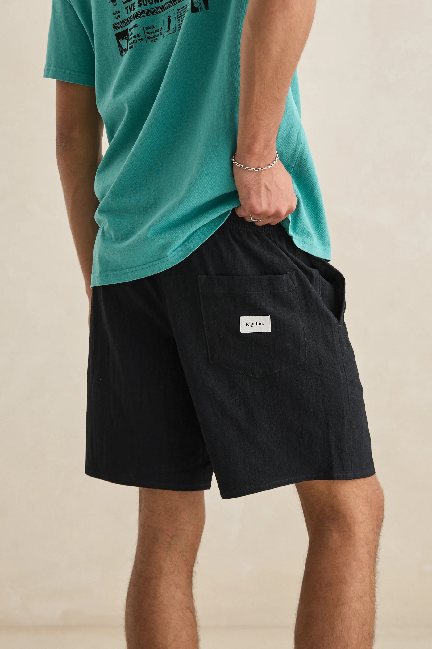 Rhythm Mens Shorts Textured Linen Jam - Image 7