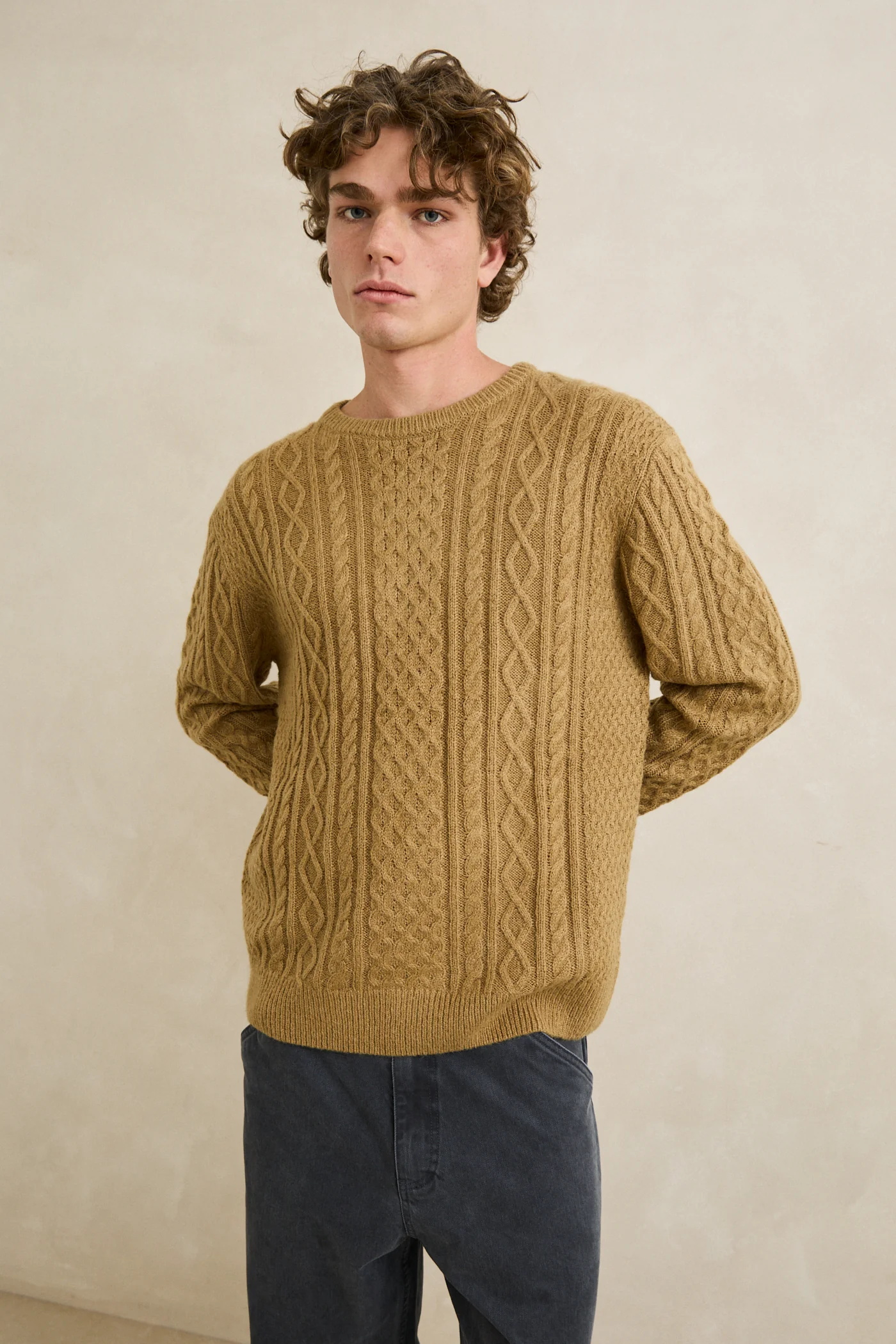 Rhythm Mens Sweater Mohair Fishermans Knit - Image 11