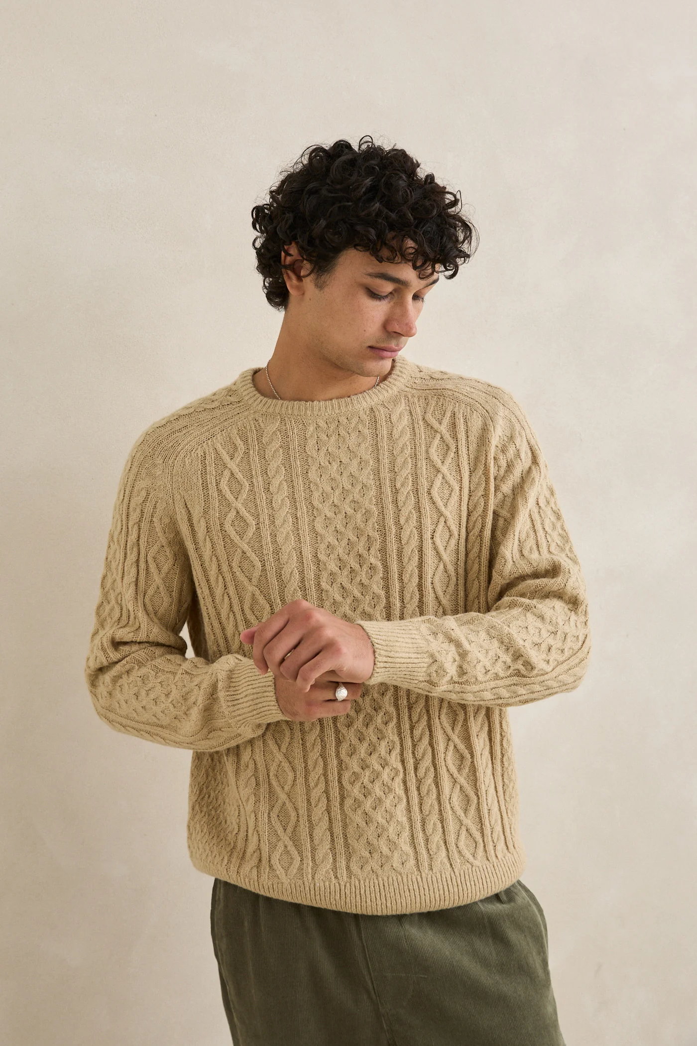 Rhythm Mens Sweater Mohair Fishermans Knit - Image 17