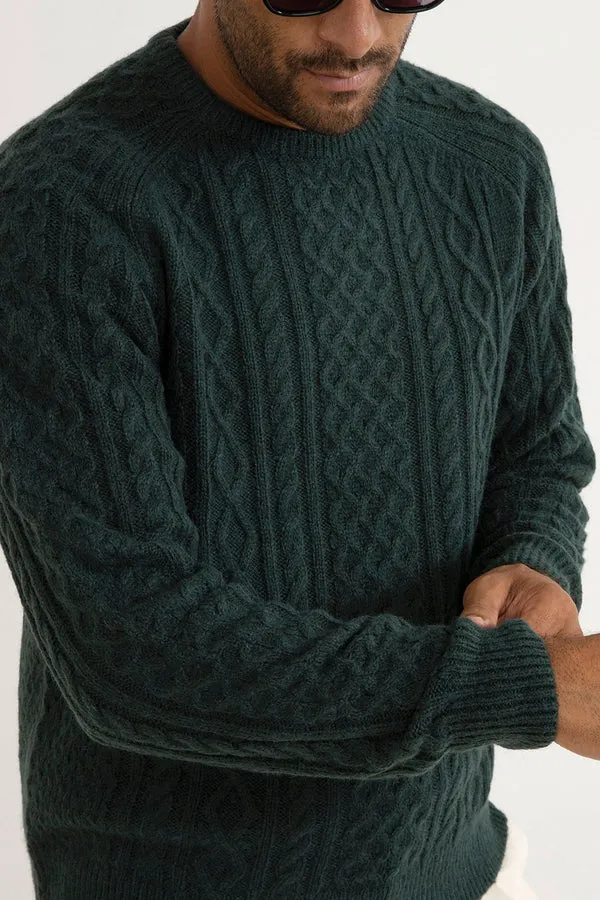 Rhythm Mens Sweater Mohair Fishermans Knit - Image 4