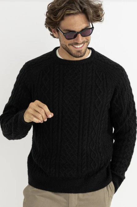 Rhythm Mens Sweater Mohair Fishermans Knit - Image 7