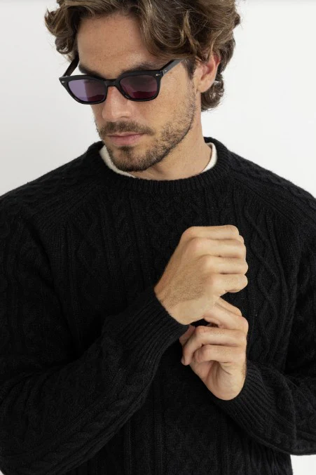 Rhythm Mens Sweater Mohair Fishermans Knit - Image 9