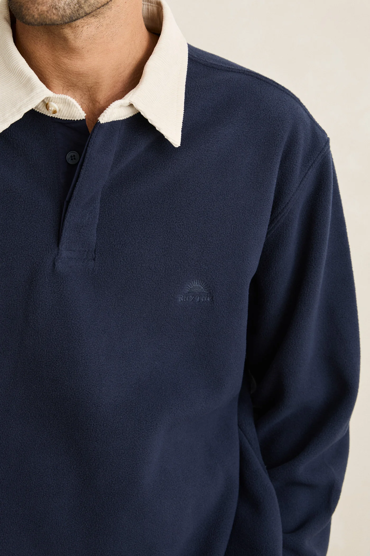 Rhythm Mens Sweatshirt Awake Polar Fleece Polo - Image 3