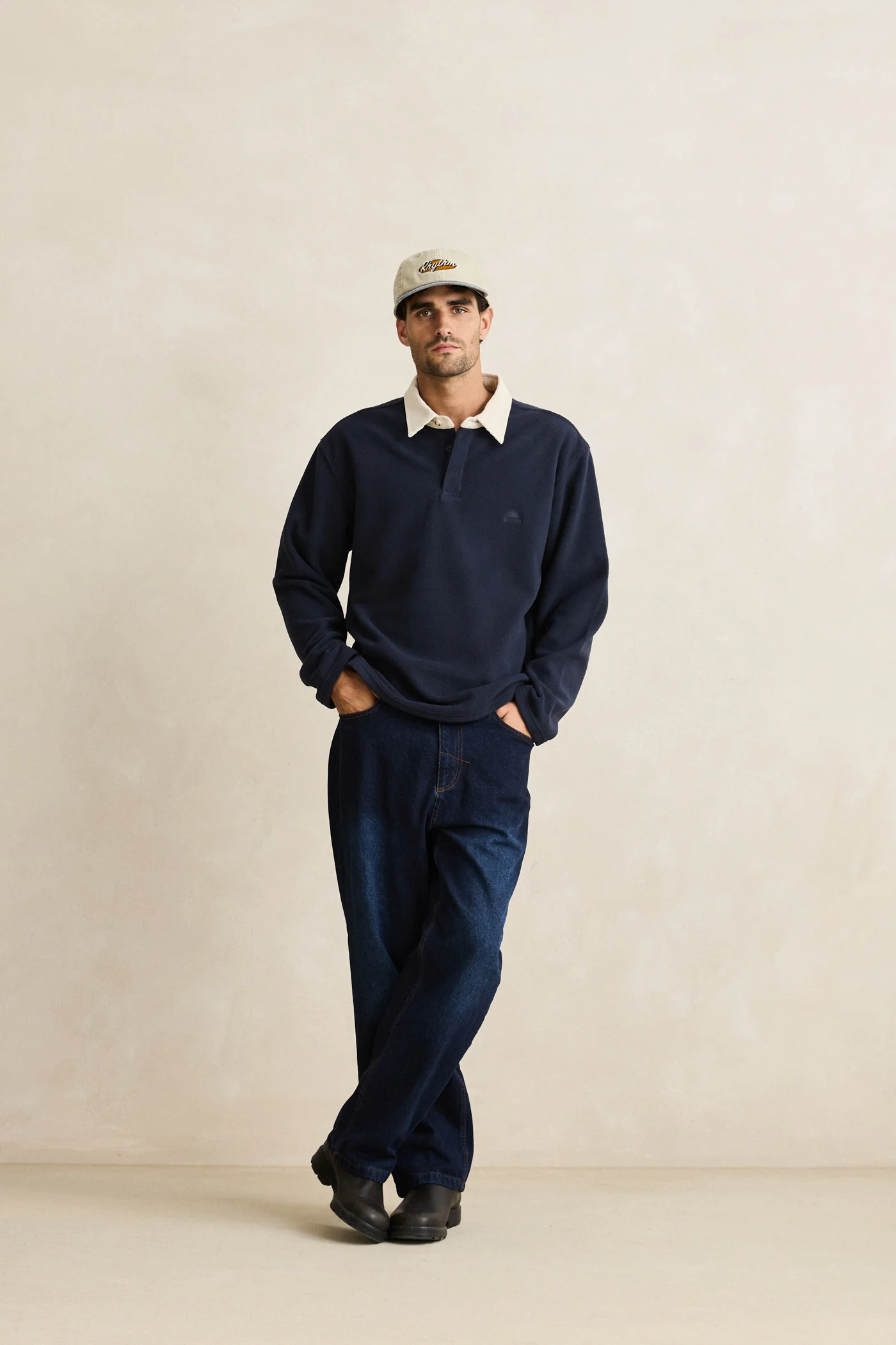 Rhythm Mens Sweatshirt Awake Polar Fleece Polo - Image 5