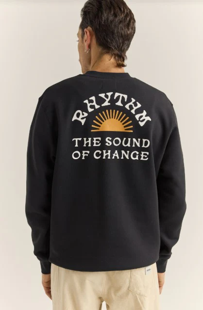 Rhythm Mens Sweatshirt Awake Fleece Crew - Image 3
