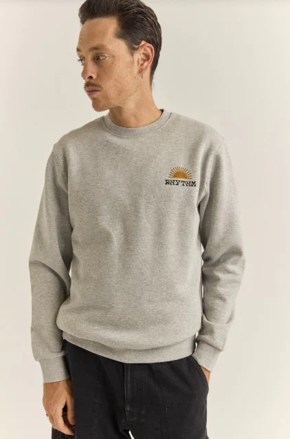 Rhythm Mens Sweatshirt Awake Fleece Crew - Image 8
