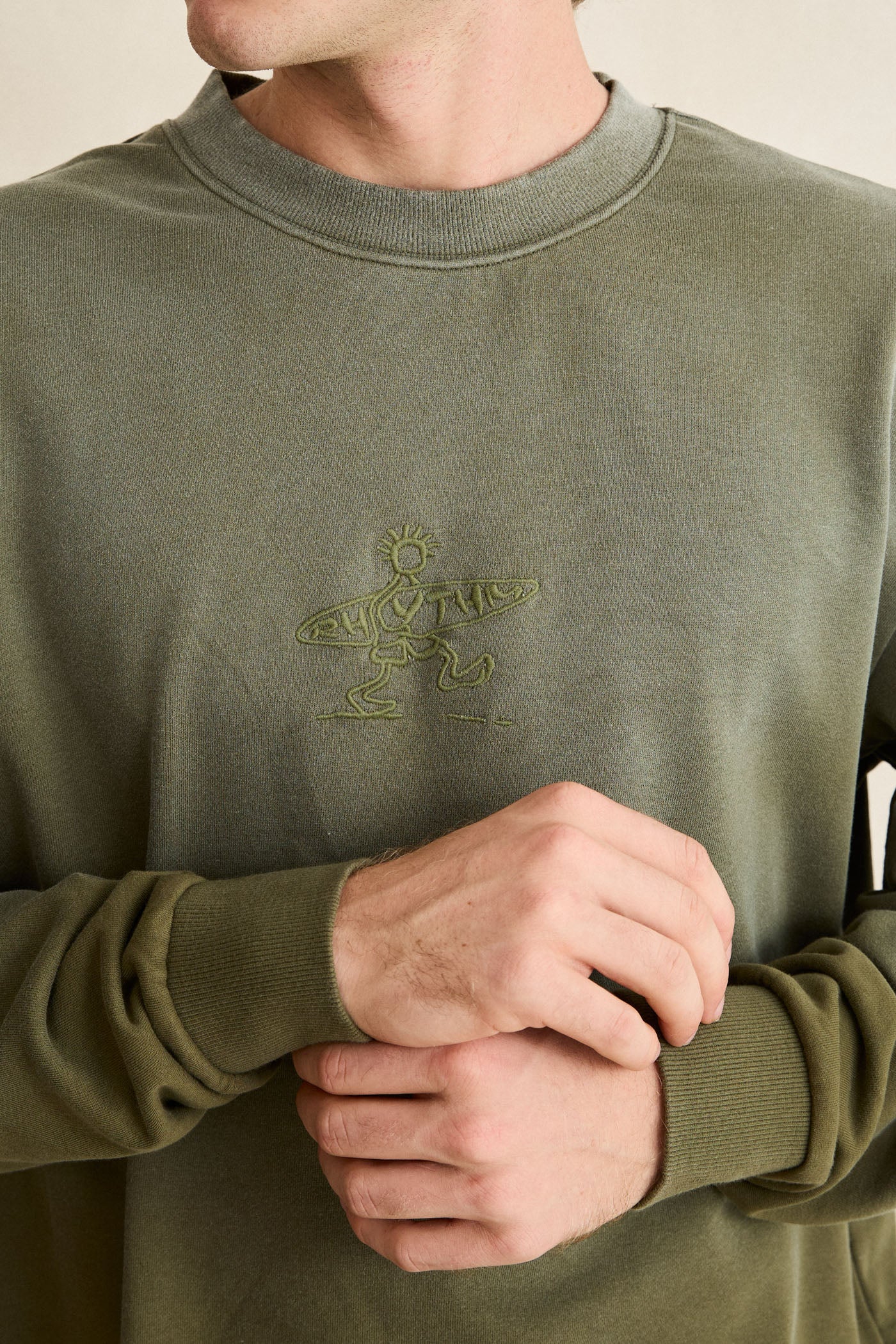 Rhythm Mens Sweatshirt Drifter Salt Wash Crew - Image 3