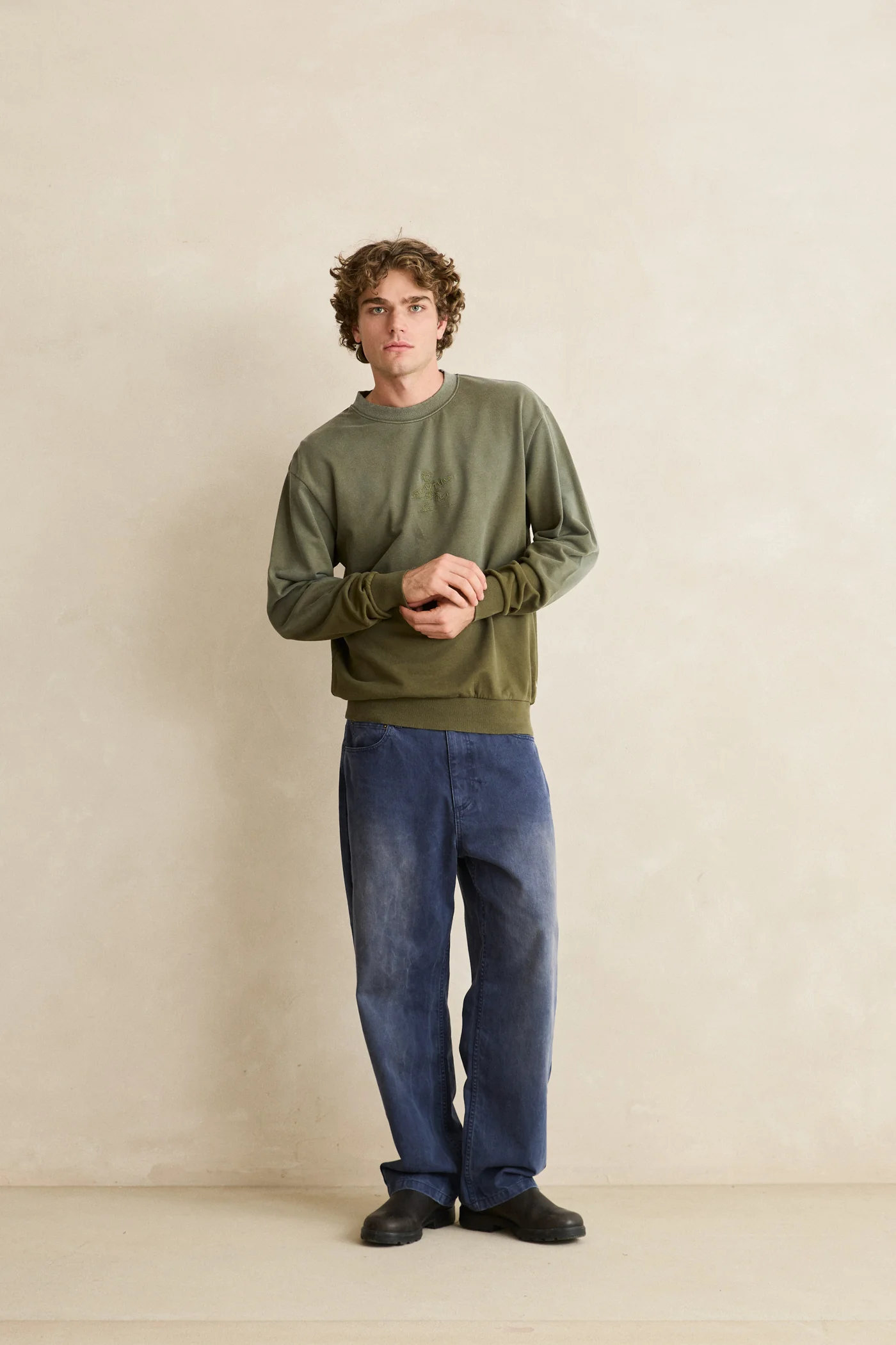 Rhythm Mens Sweatshirt Drifter Salt Wash Crew - Image 5