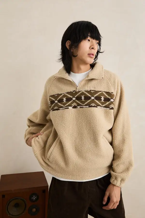 Rhythm Mens Sweatshirt High Plains Quarter Zip - Image 3